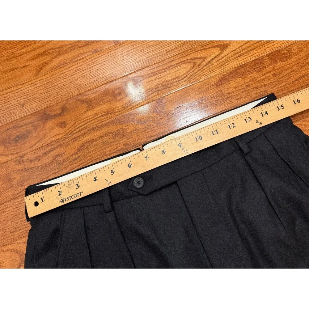 Paul Stuart Dress Pants Fits Mens 30x30 Gray Super 120s Wool Pleated Cuffed